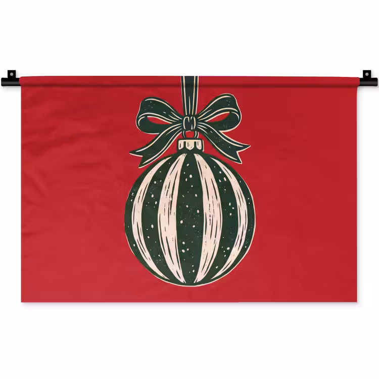 Wandkleed - Kerstbal - Kerst - Rood — 1