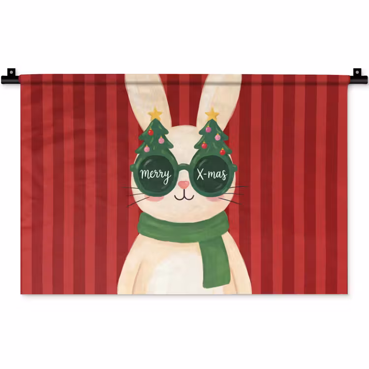 Wandkleed - Konijn - Kerst - Dieren — 1