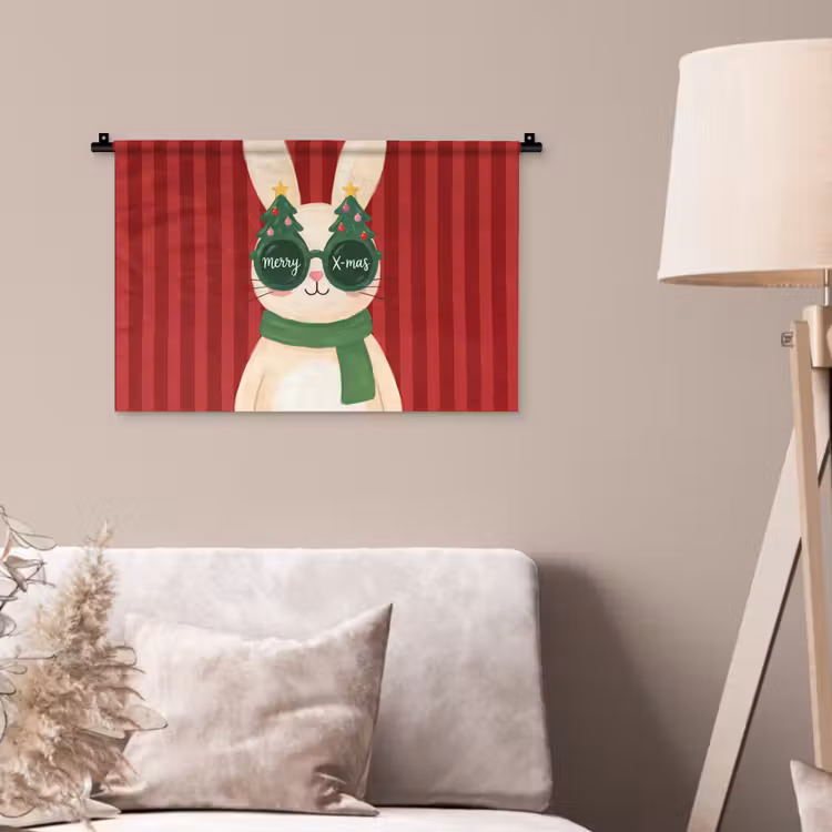 Wandkleed - Konijn - Kerst - Dieren — 2