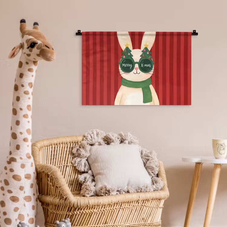 Wandkleed - Konijn - Kerst - Dieren — 5