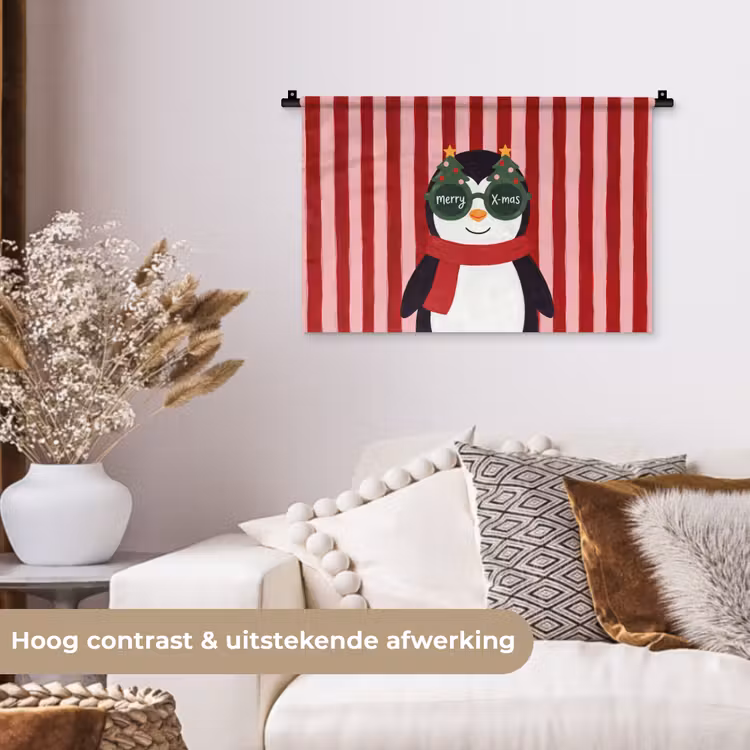 Wandkleed - Pinguïn - Kerst - Illustratie — 4