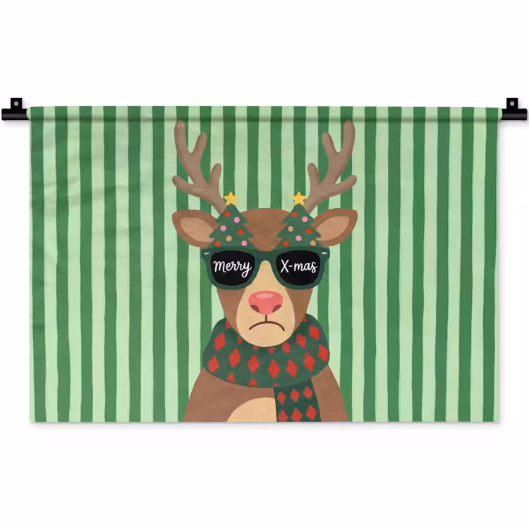 Wandkleed - Rendier - Kerst - Illustratie — 1