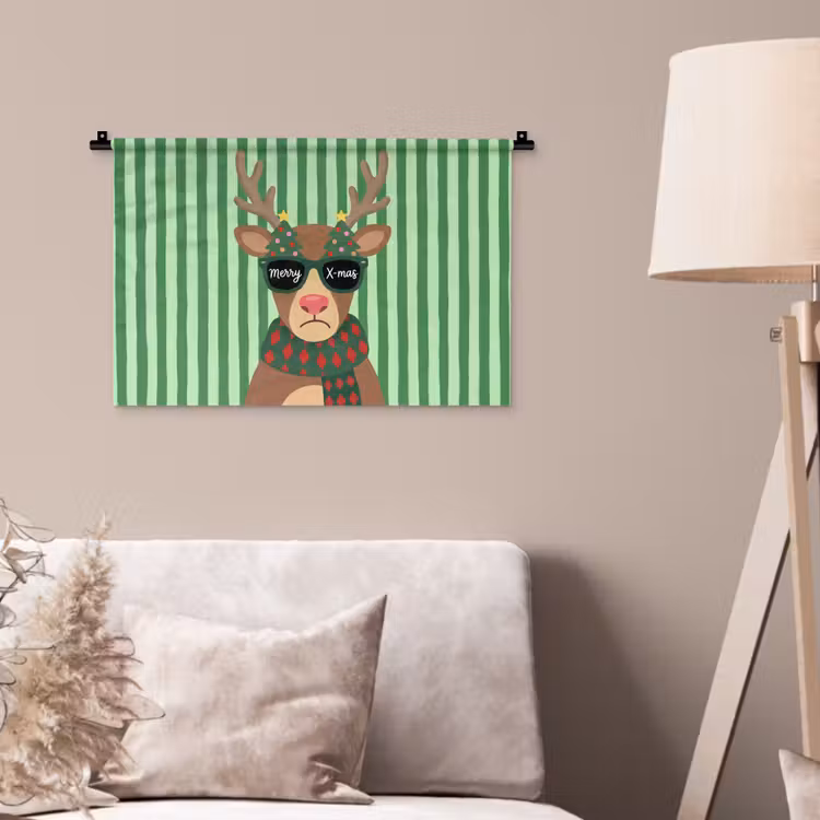 Wandkleed - Rendier - Kerst - Illustratie — 2
