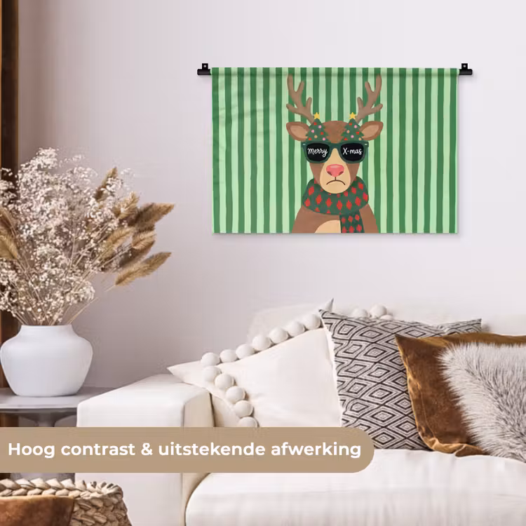 Wandkleed - Rendier - Kerst - Illustratie — 4