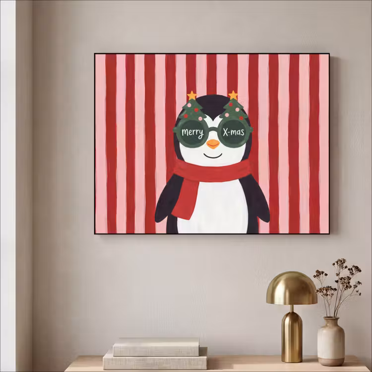 Art frame - Pinguïn - Kerst - Illustratie — 5