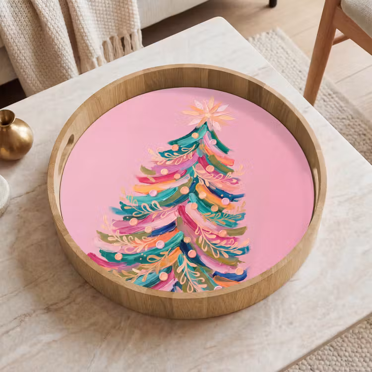 Dienblad - Kerstboom - Abstract - Kleurrijk — 2