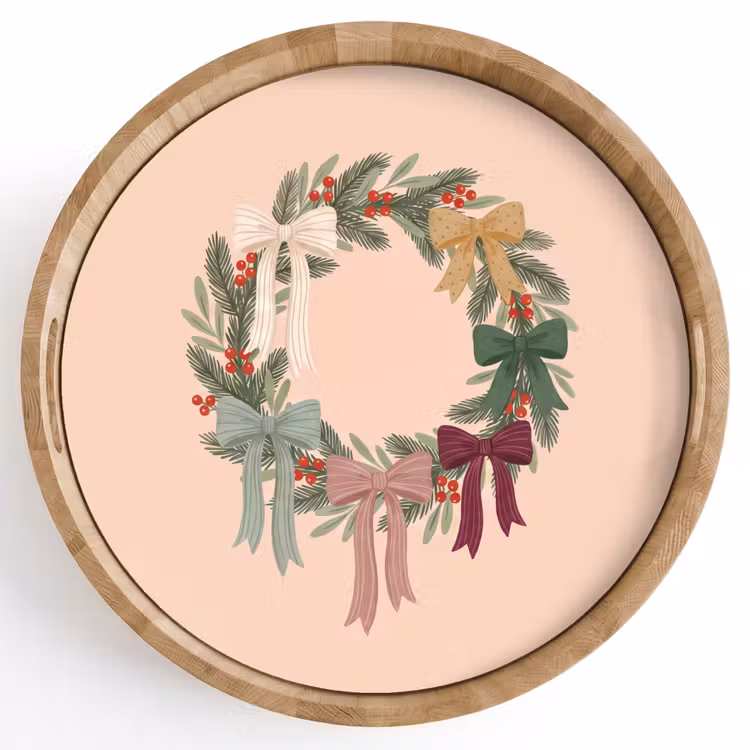 Dienblad - Kerstkrans - Strikken - Kerst — 1