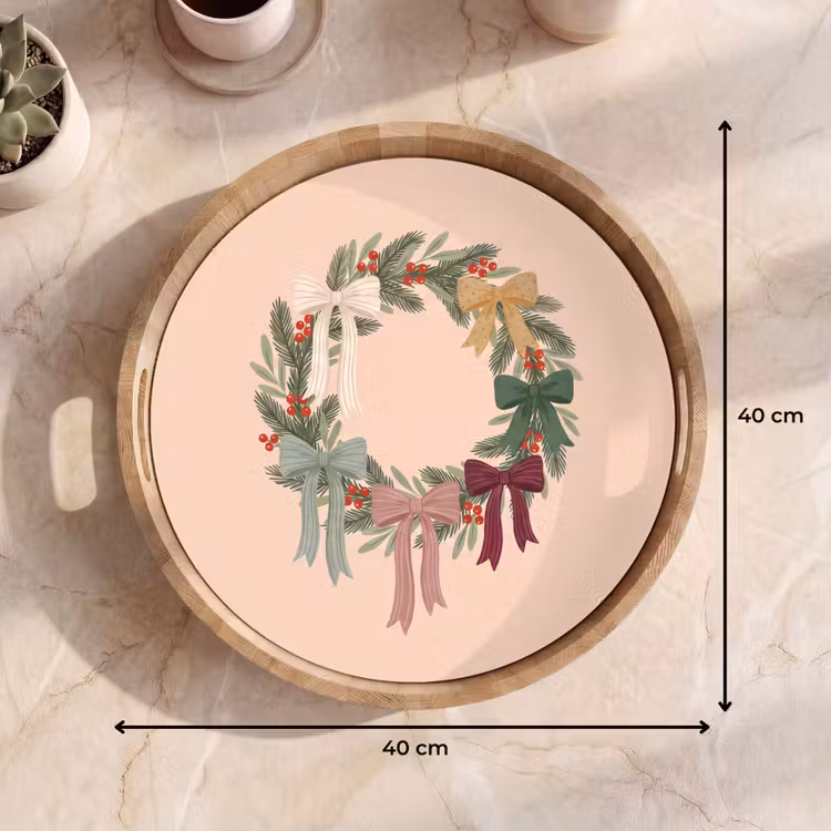 Dienblad - Kerstkrans - Strikken - Kerst — 9