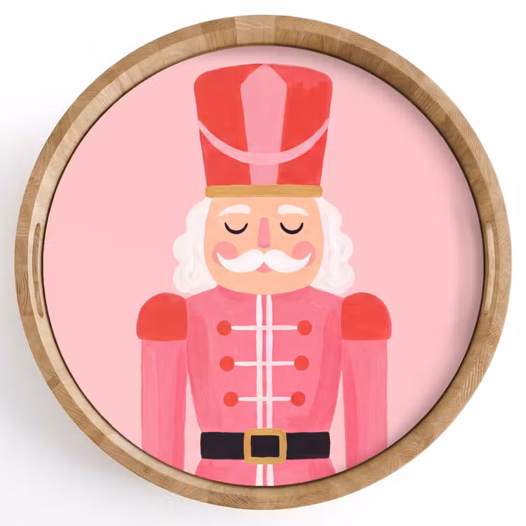 Dienblad - Notenkraker roze illustratie — 1