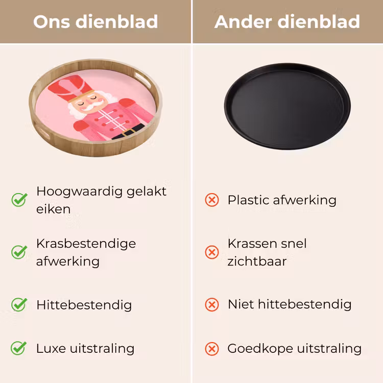 Dienblad - Notenkraker roze illustratie — 3