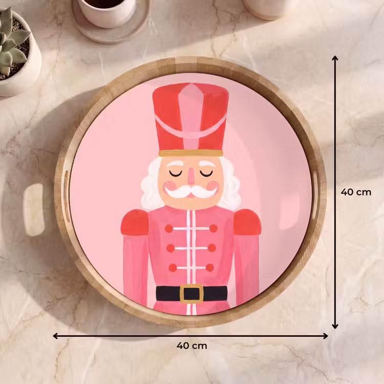 Dienblad - Notenkraker roze illustratie — 9