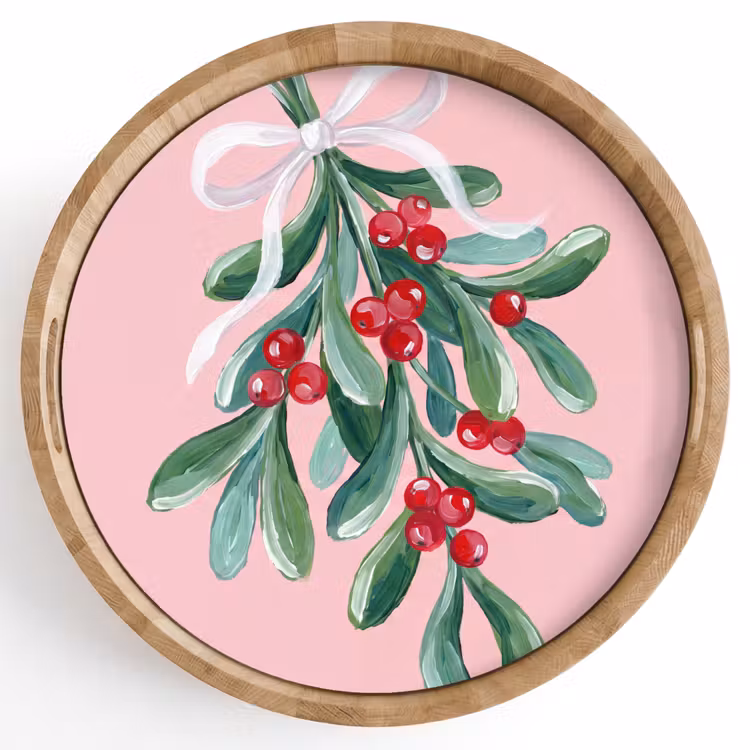 Dienblad - Plant - Kerst - Roze — 1