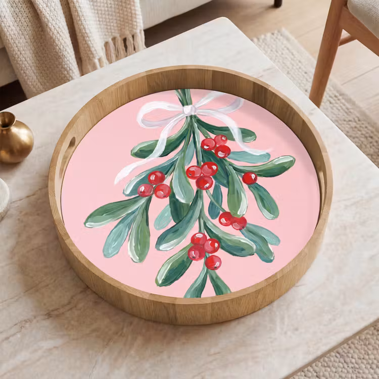 Dienblad - Plant - Kerst - Roze — 2