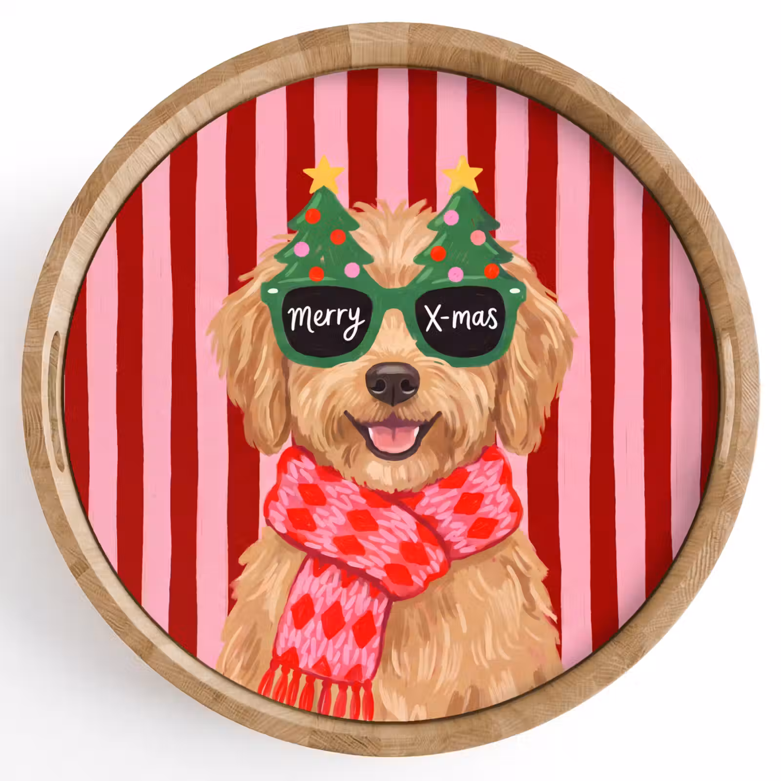Dienblad - Hond - Kerst - Rood — 1