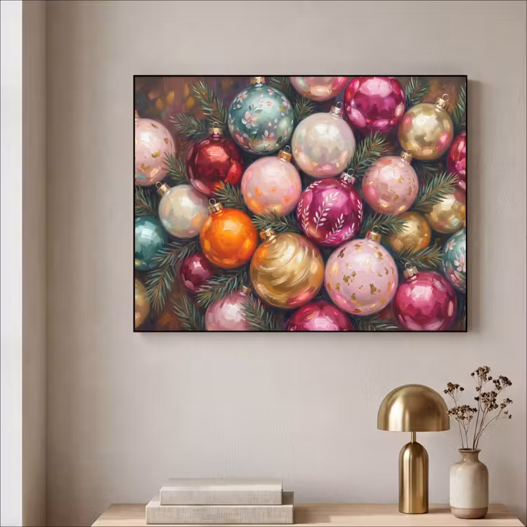 Art frame - Kerstballen - Kleurrijk - Feest — 5