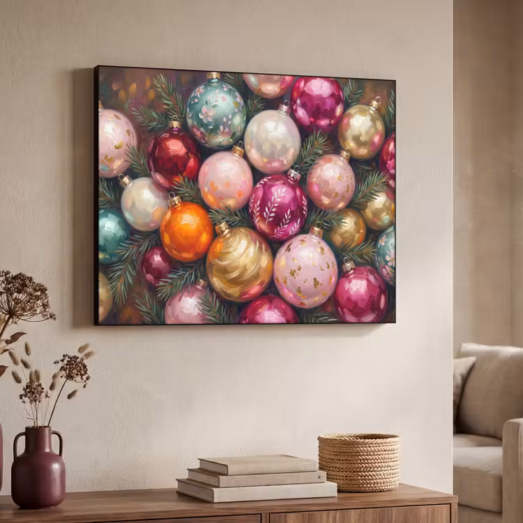Art frame - Kerstballen - Kleurrijk - Feest — 7
