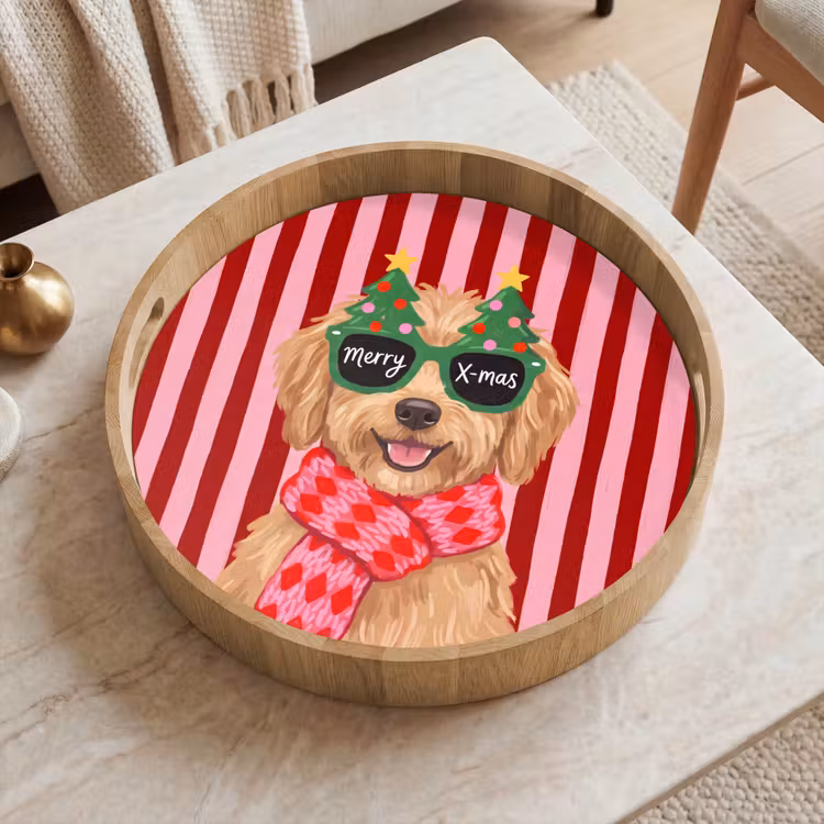 Dienblad - Hond - Kerst - Rood — 2