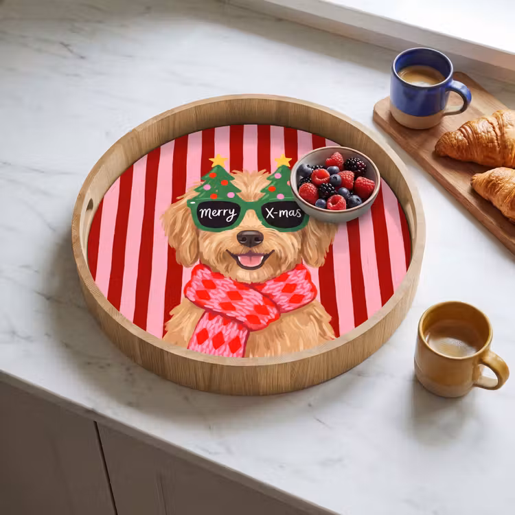 Dienblad - Hond - Kerst - Rood — 4