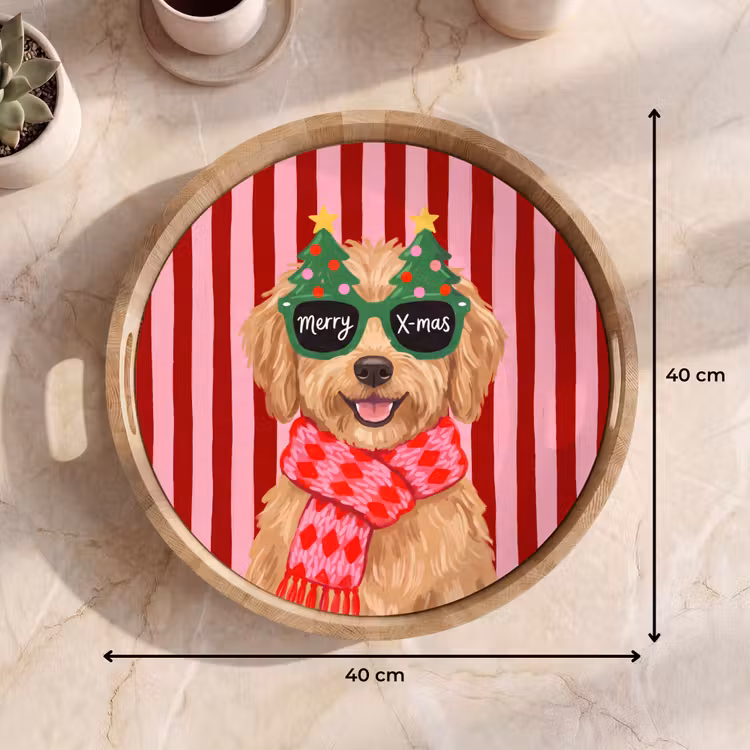Dienblad - Hond - Kerst - Rood — 9