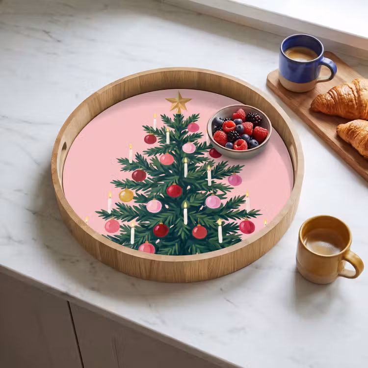 Dienblad - Kerstboom - Kerst - Roze — 4