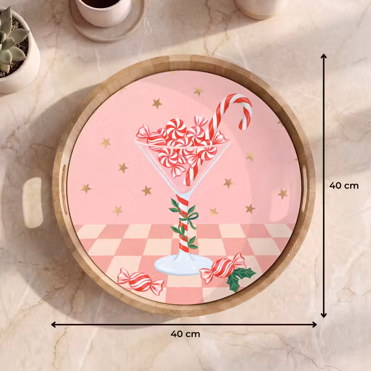Dienblad - Snoep - Glas - Roze — 9