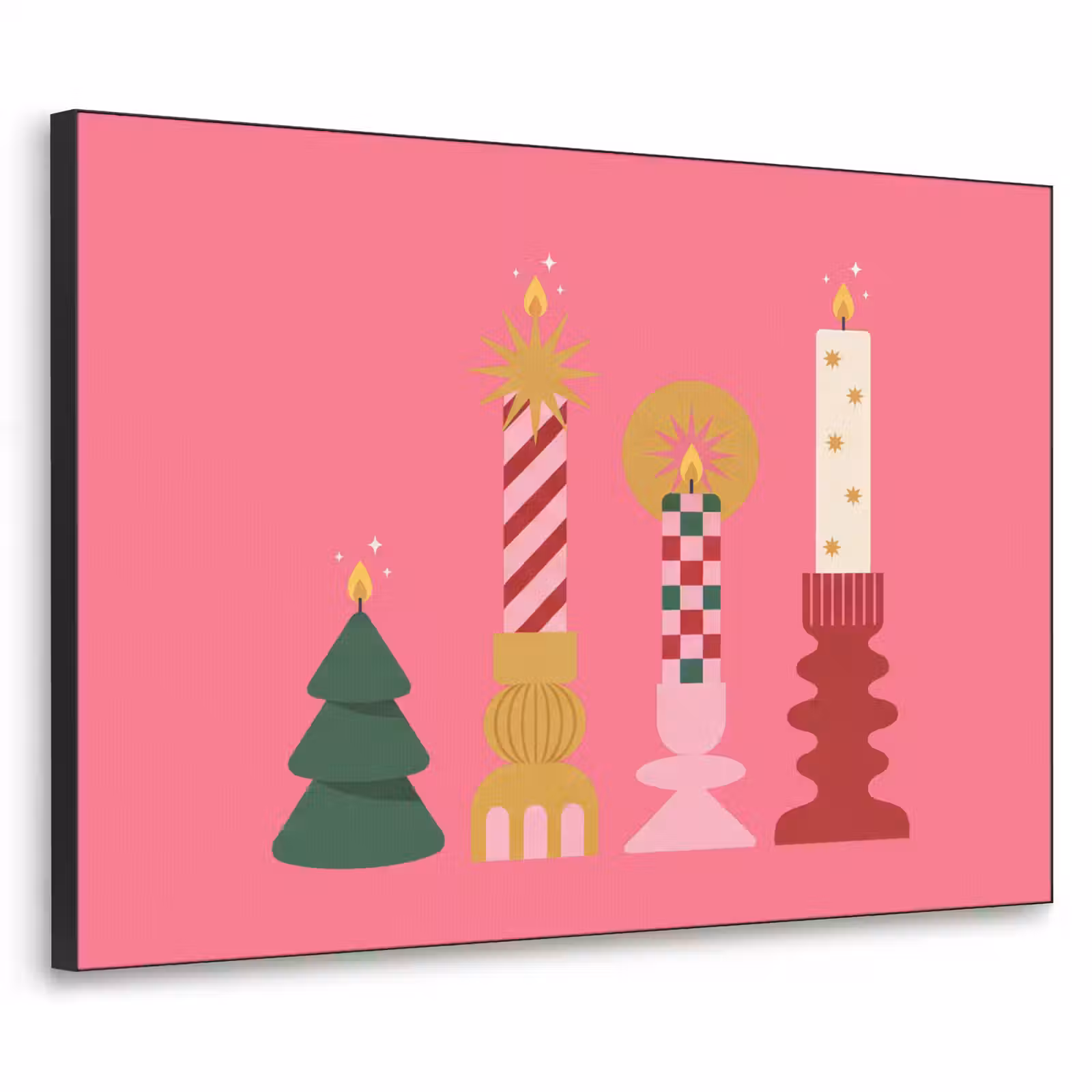 Art frame - Kaarsen - Feest - Roze — 1