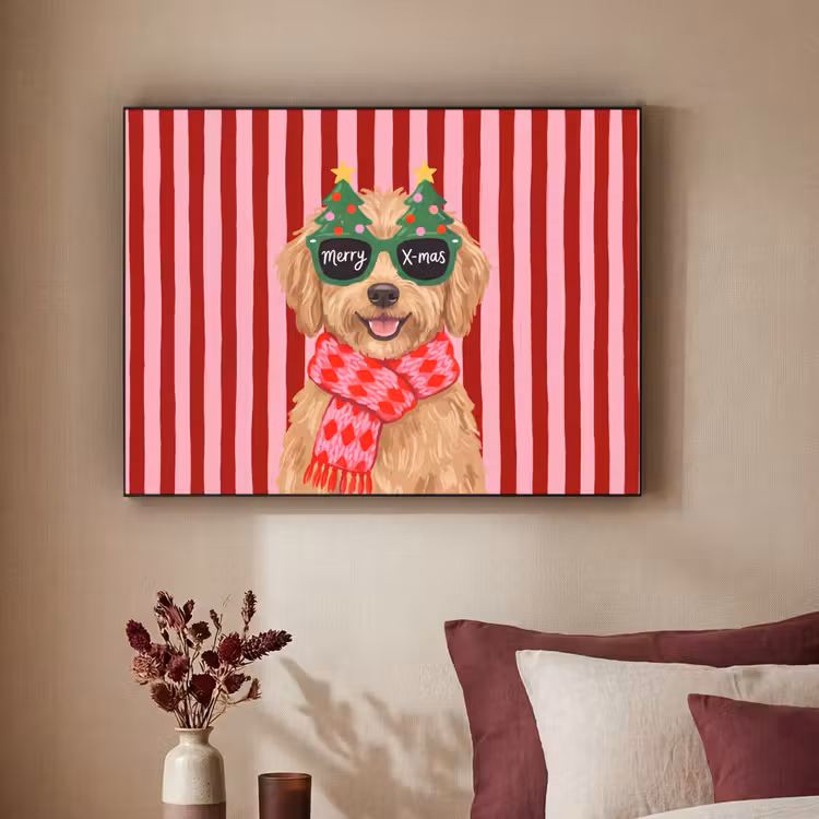 Art frame - Hond - Kerst - Rood — 3