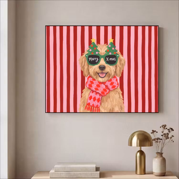 Art frame - Hond - Kerst - Rood — 5