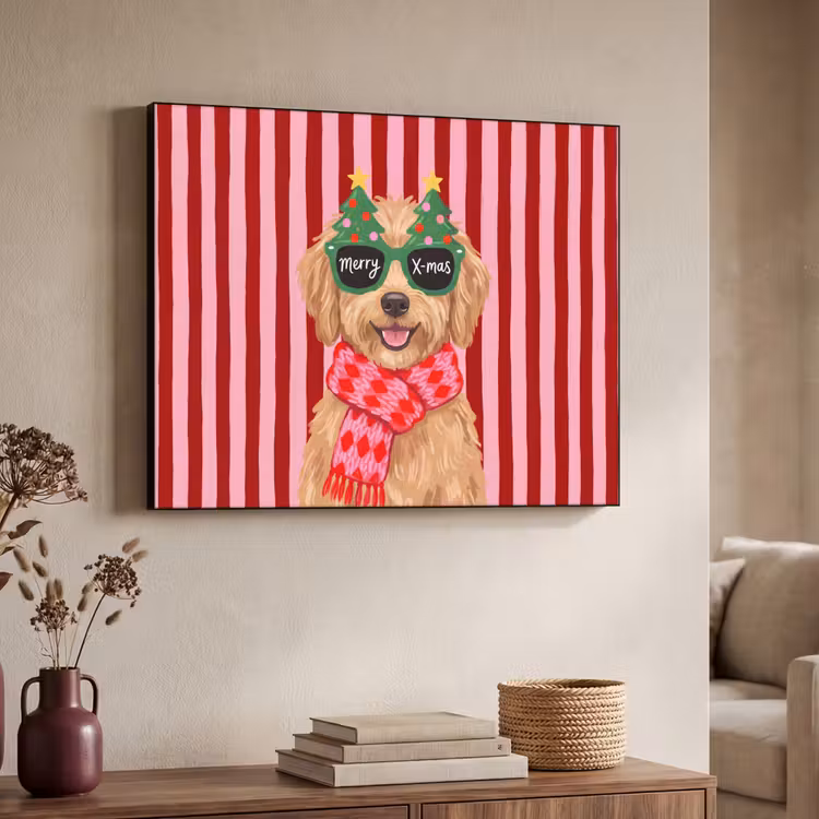 Art frame - Hond - Kerst - Rood — 7