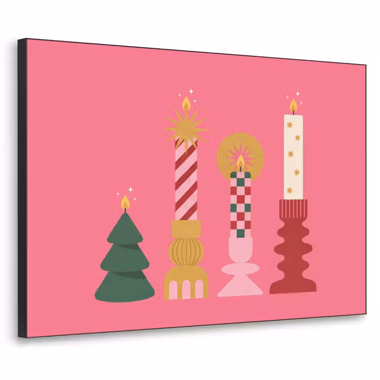 Art frame - Kaarsen - Feest - Roze — 1