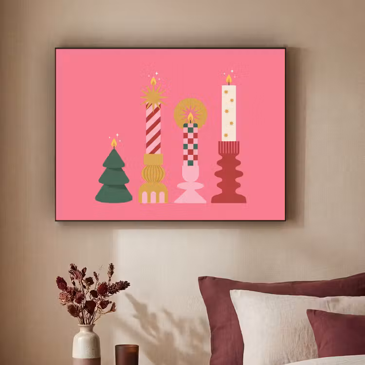 Art frame - Kaarsen - Feest - Roze — 3