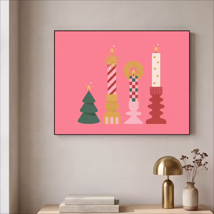 Art frame - Kaarsen - Feest - Roze — 5
