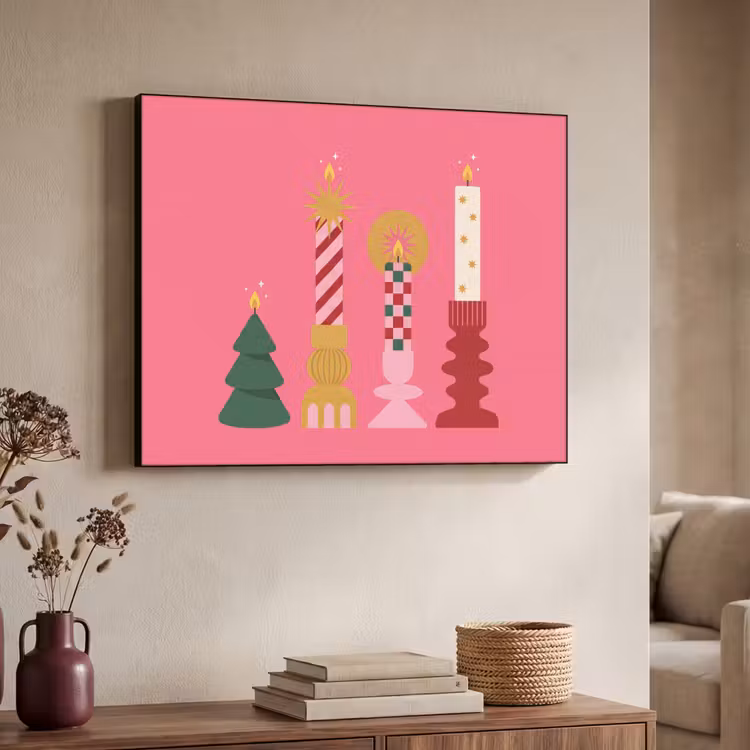 Art frame - Kaarsen - Feest - Roze — 7