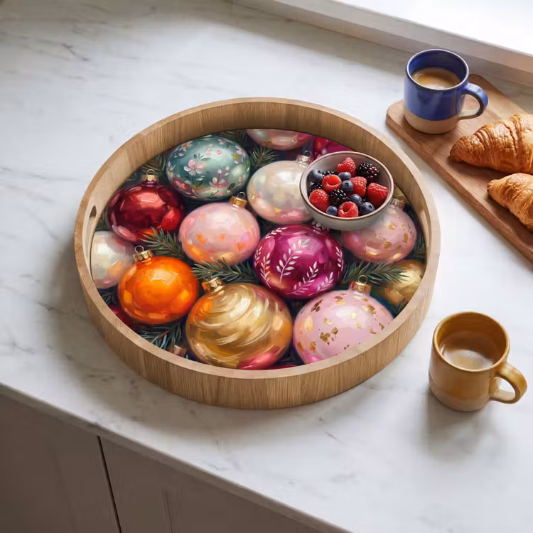 Dienblad - Kerstballen - Kleurrijk - Feest — 4