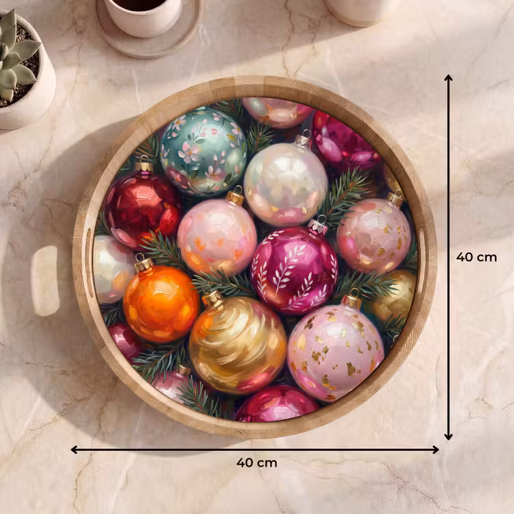 Dienblad - Kerstballen - Kleurrijk - Feest — 9