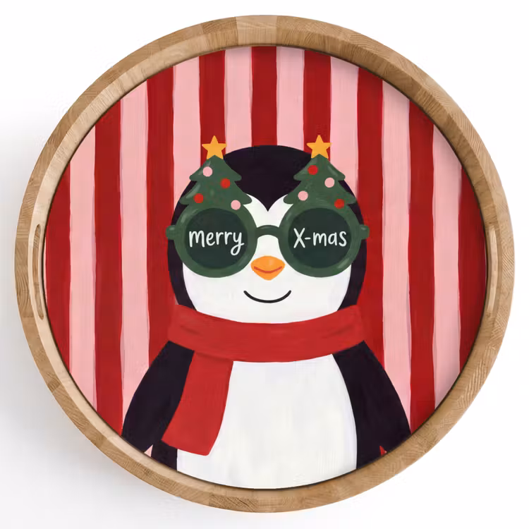 Dienblad - Pinguïn - Kerst - Illustratie — 1