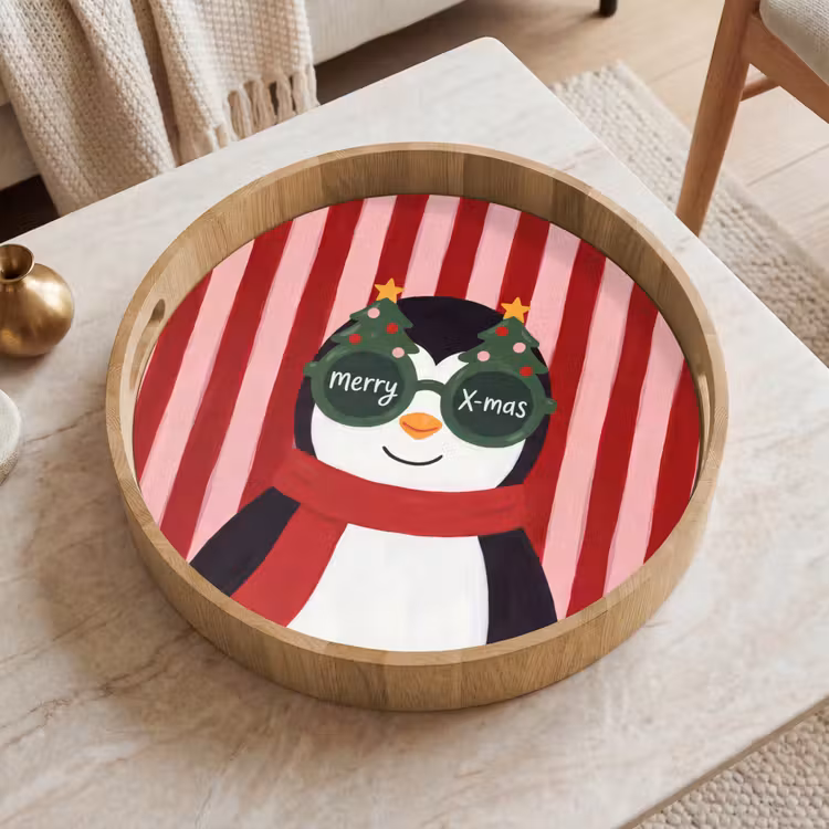 Dienblad - Pinguïn - Kerst - Illustratie — 2
