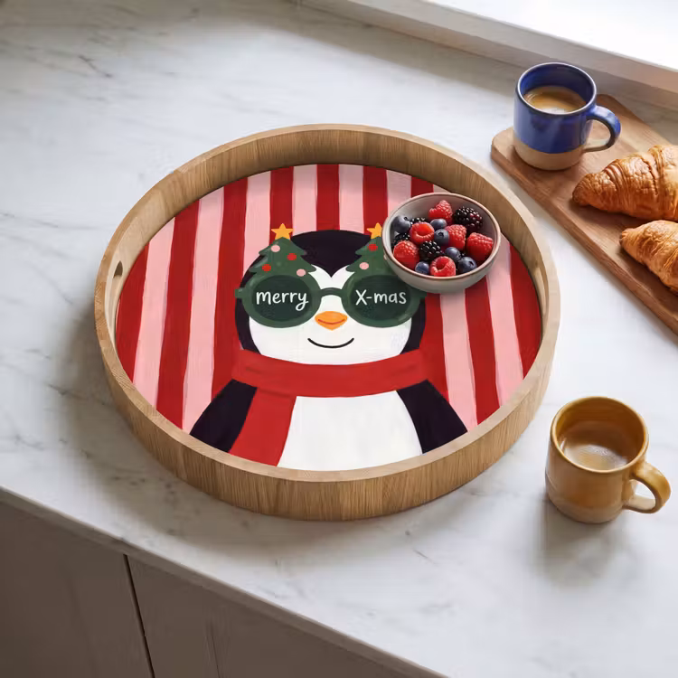 Dienblad - Pinguïn - Kerst - Illustratie — 4