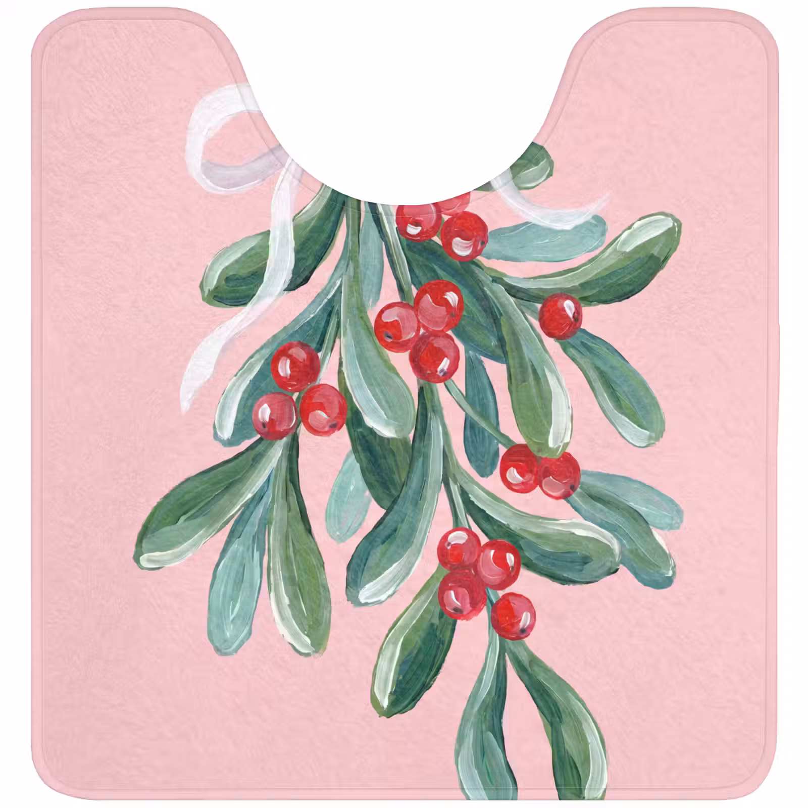 WC Mat - Plant - Kerst - Roze — 1
