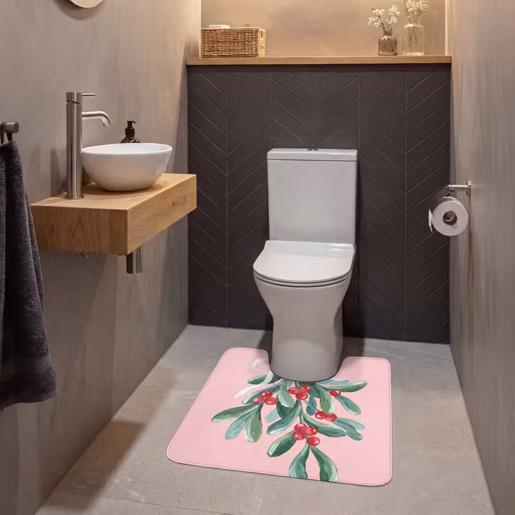 WC Mat - Plant - Kerst - Roze — 2