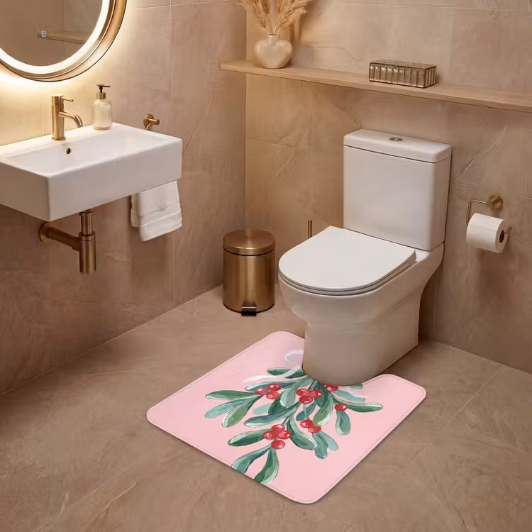 WC Mat - Plant - Kerst - Roze — 3
