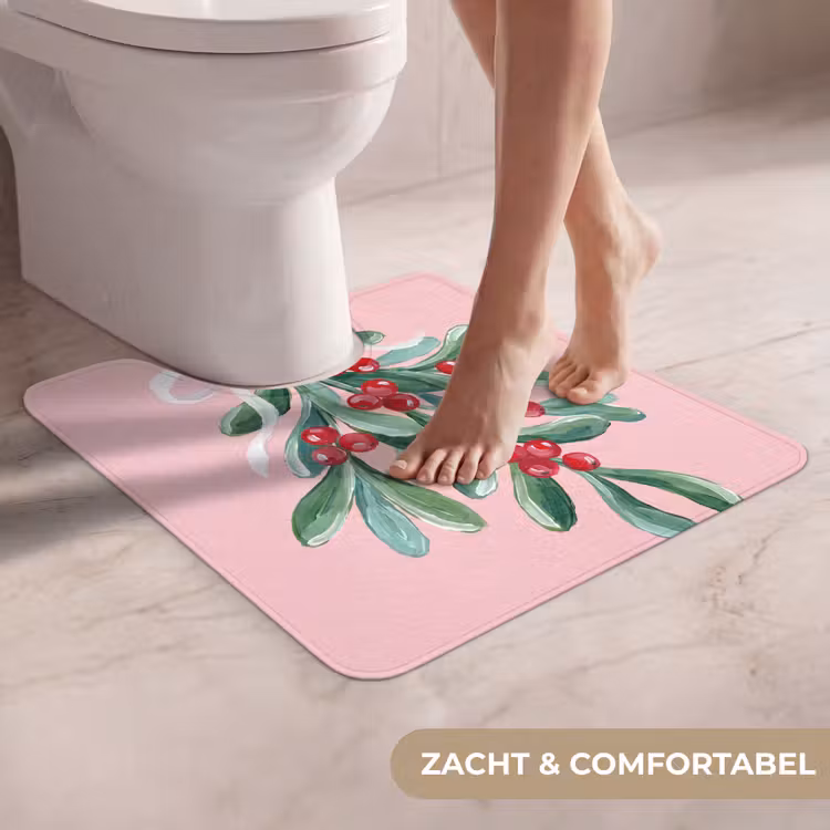 WC Mat - Plant - Kerst - Roze — 5