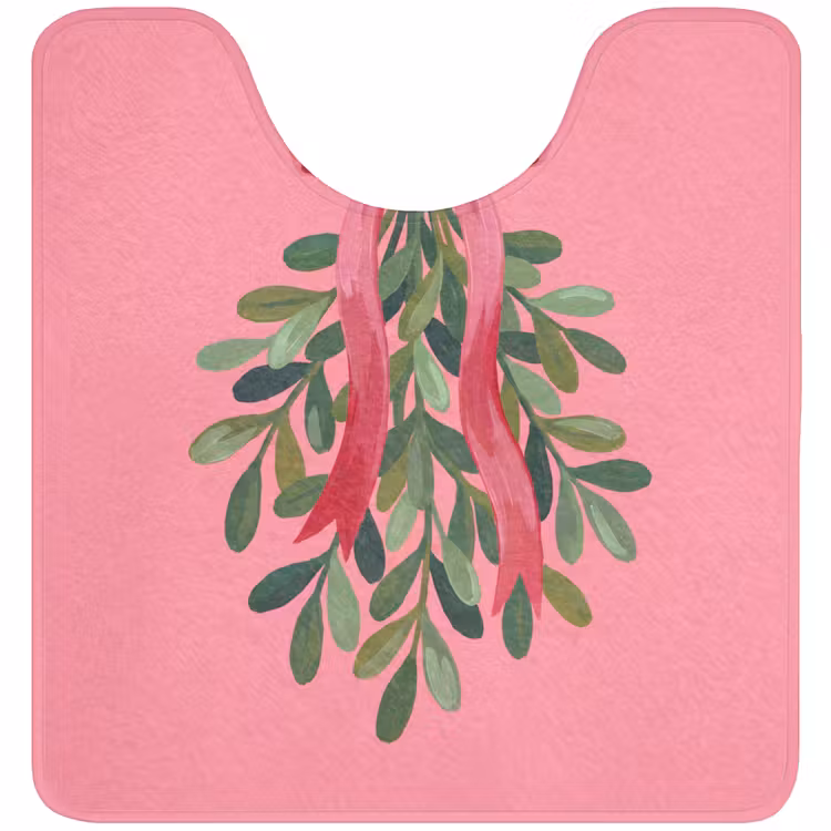 WC Mat - Plant - Lint - Roze — 1