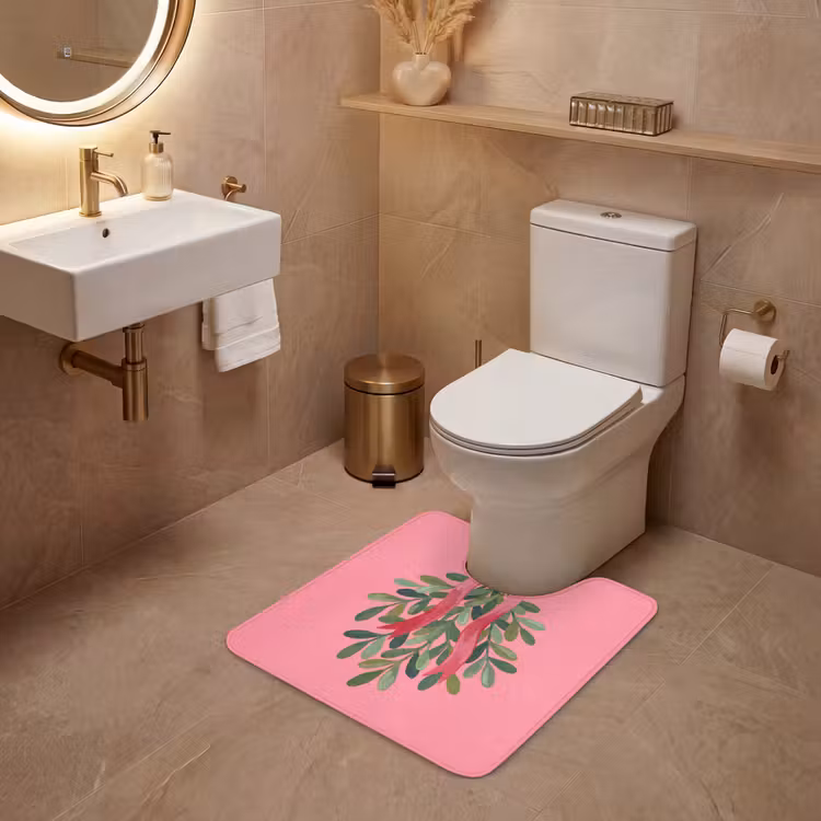 WC Mat - Plant - Lint - Roze — 3