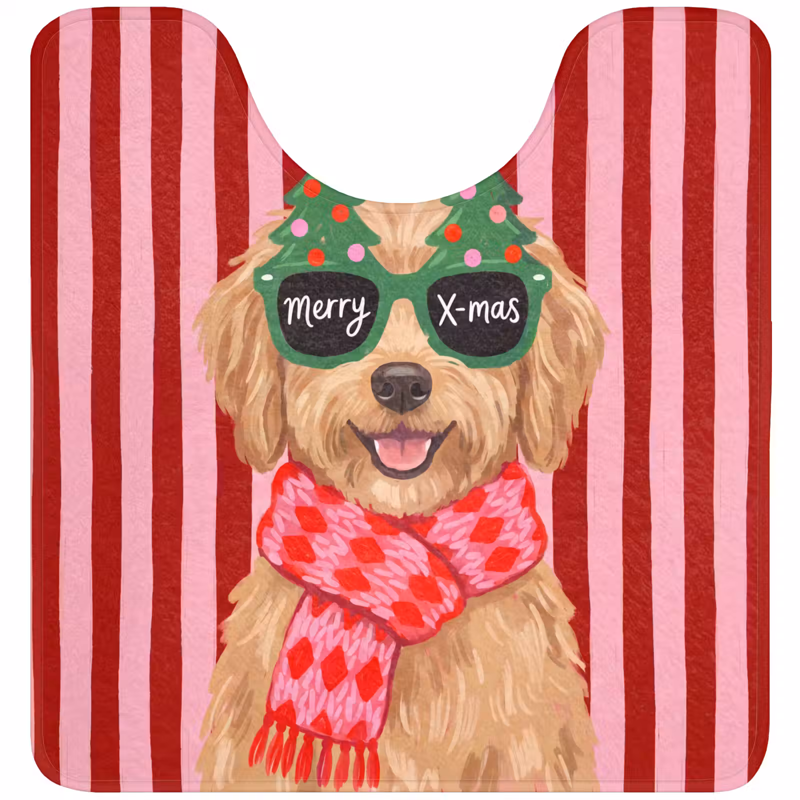 WC Mat - Hond - Kerst - Rood — 1