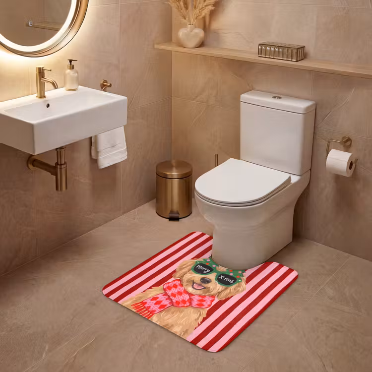 WC Mat - Hond - Kerst - Rood — 3