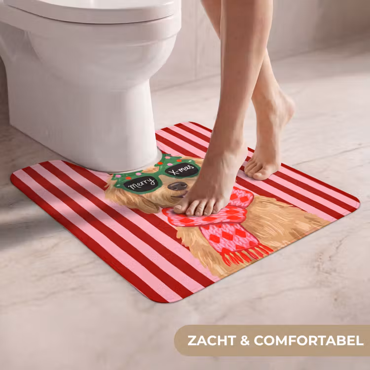 WC Mat - Hond - Kerst - Rood — 5