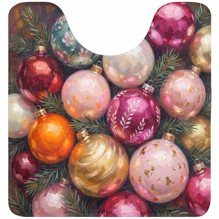 WC Mat - Kerstballen - Kleurrijk - Feest — 1