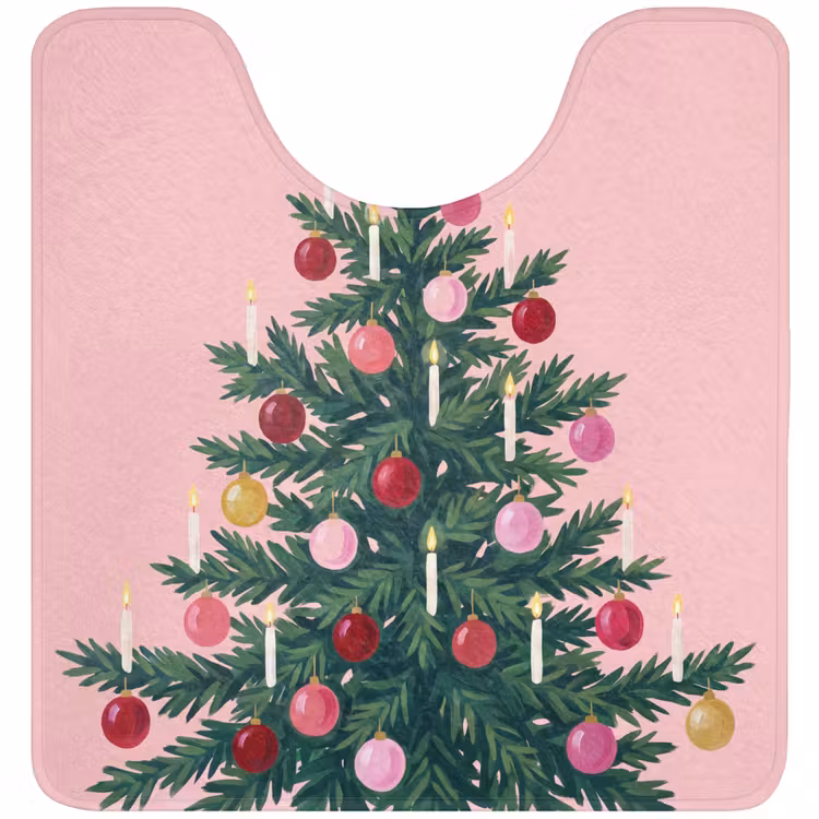 WC Mat - Kerstboom - Kerst - Roze — 1