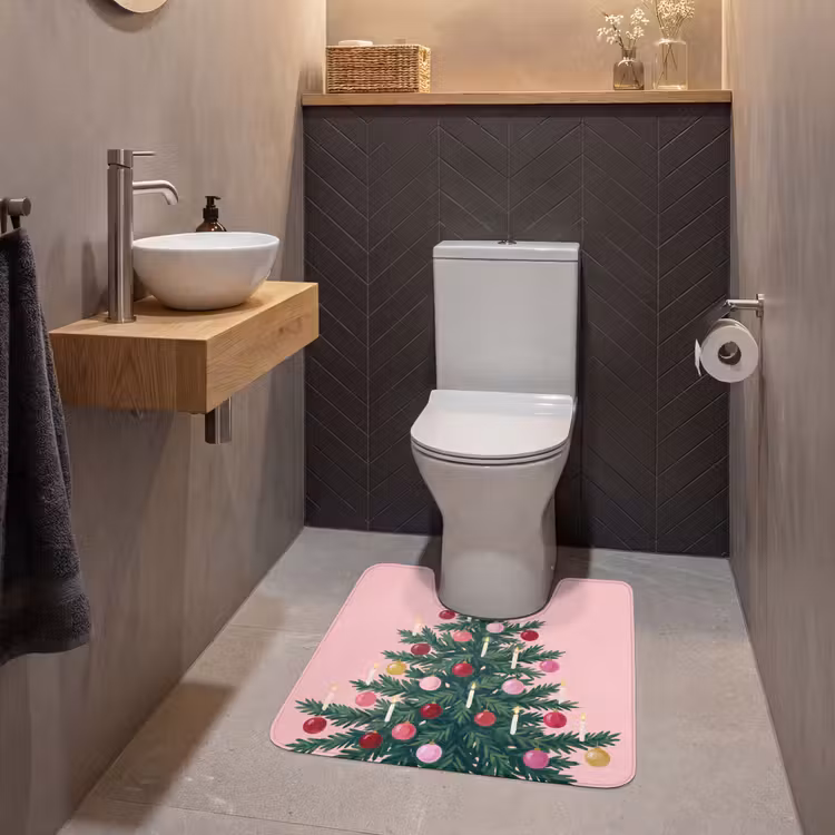 WC Mat - Kerstboom - Kerst - Roze — 2
